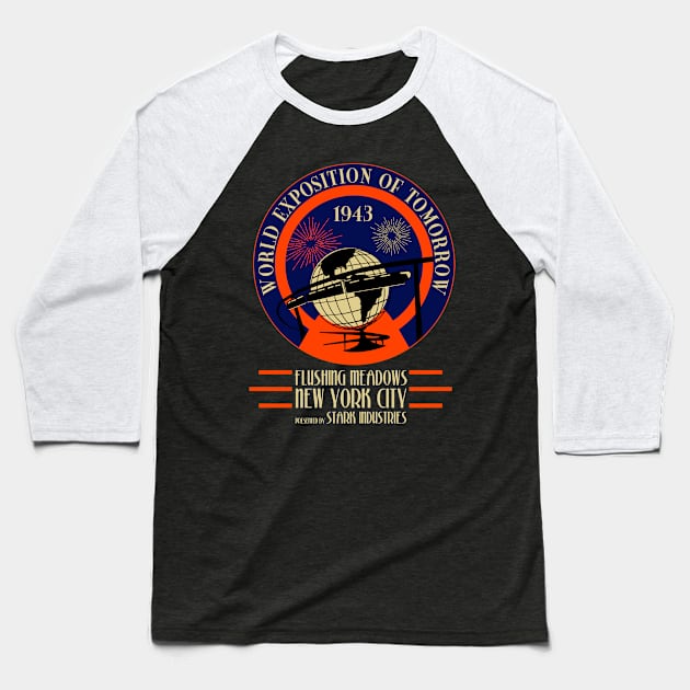 World Exposition of Tomorrow 1943 Baseball T-Shirt by ThemeParkPreservationSociety